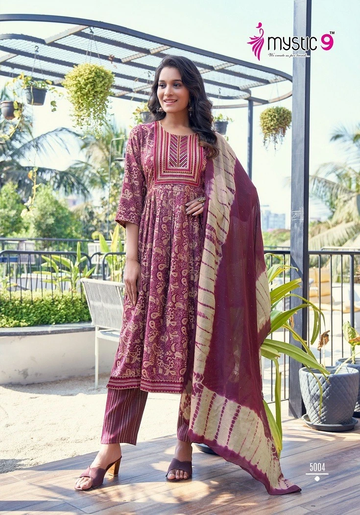 Mystic9 Sara Vol 5 Two Tone Rayon Wholesale Readymade Salwar Suit Catalog — Wholesale Salwar Suits, MPA wholesale from Surat - Gallery Image 5